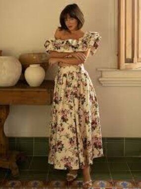 Antoni Melani x The Style Bungalow Floral Midi Skirt Size 4
